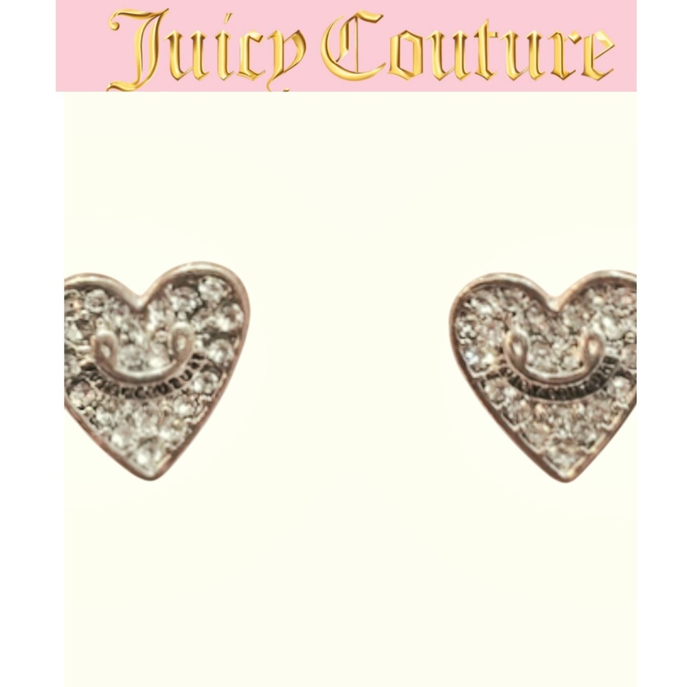 Juicy Couture Heart Shaped Logo Banner Earrings